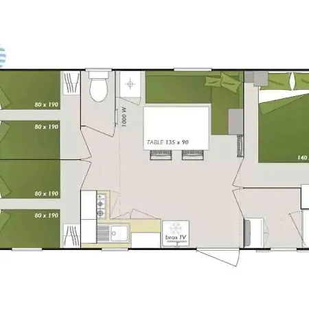 Kamp alanı Camping Elysee - Mobile-home Le Jungle'home *